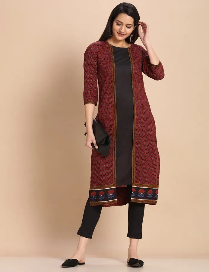 Imara Women Round Neck Printed Kurta