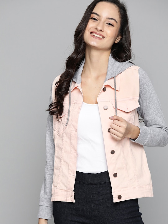 HERE&NOW Women Solid Denim Jacket