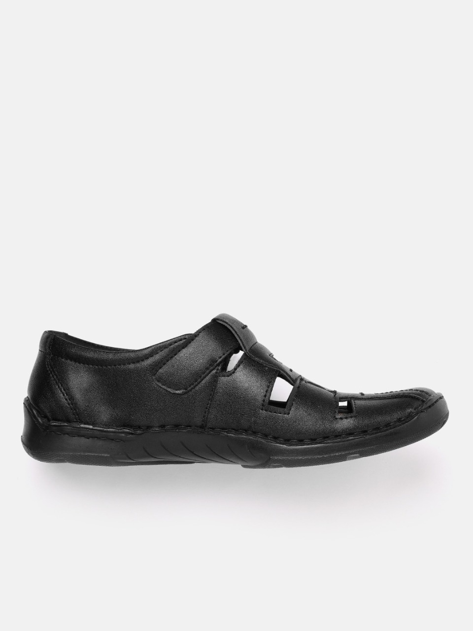 Roadster Men Black Solid Shoe-Style Sandals