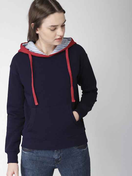  Harvard Women Solid Hooded Sweatshirt