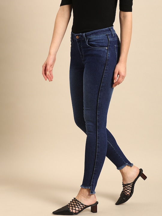 DressBerry Women Skinny Fit Mid-Rise Clean Look Stretchable Ankle Length Jeans