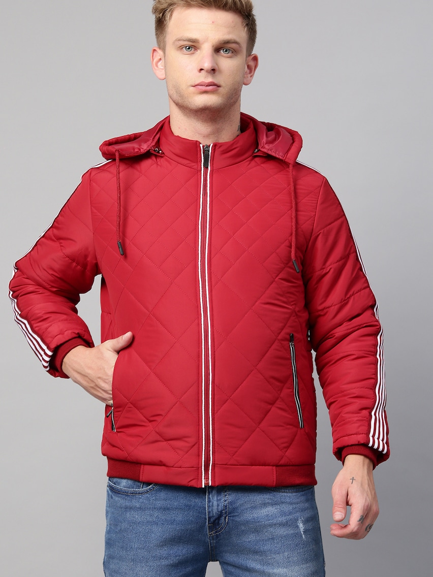 Fort Collins Men Solid Hooded Bomber Jacket