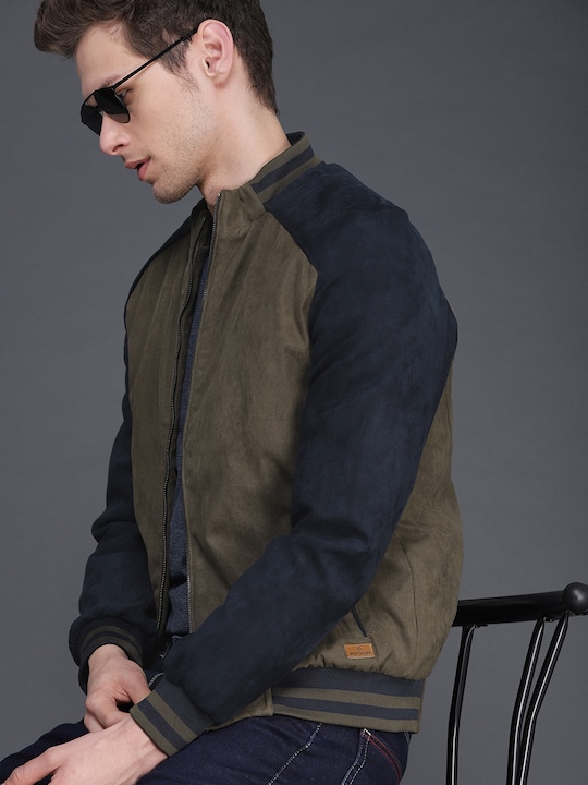 WROGN Men Solid Bomber Jacket