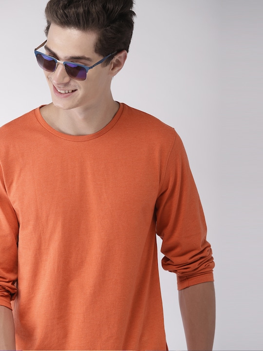 Mast & Harbour Men Solid Round Neck T-shirt
