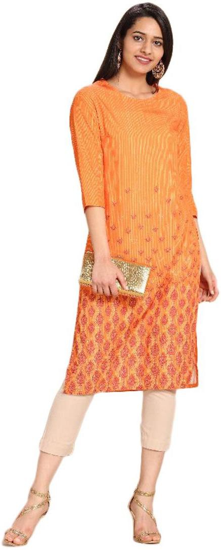 IMARA  Women Printed Crepe Straight Kurta