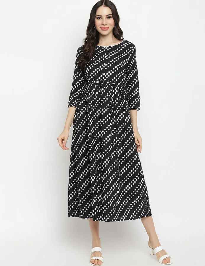 Imara Women Round Neck Printed Dresses