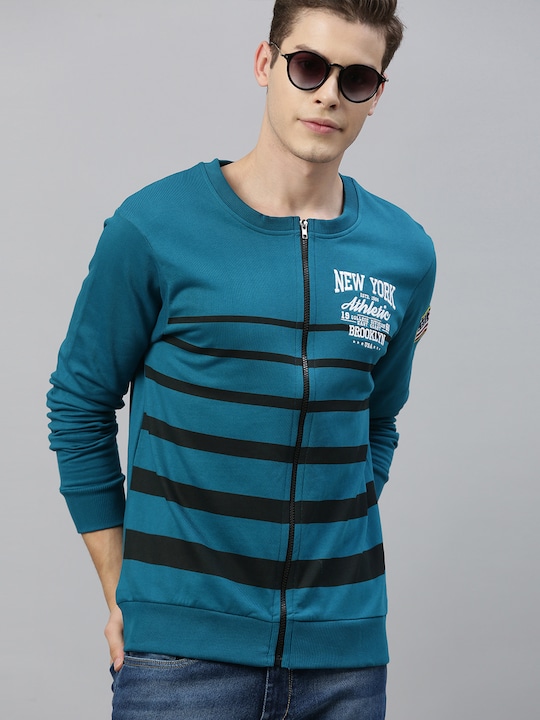  HERE&NOW Men Striped Sweatshirt