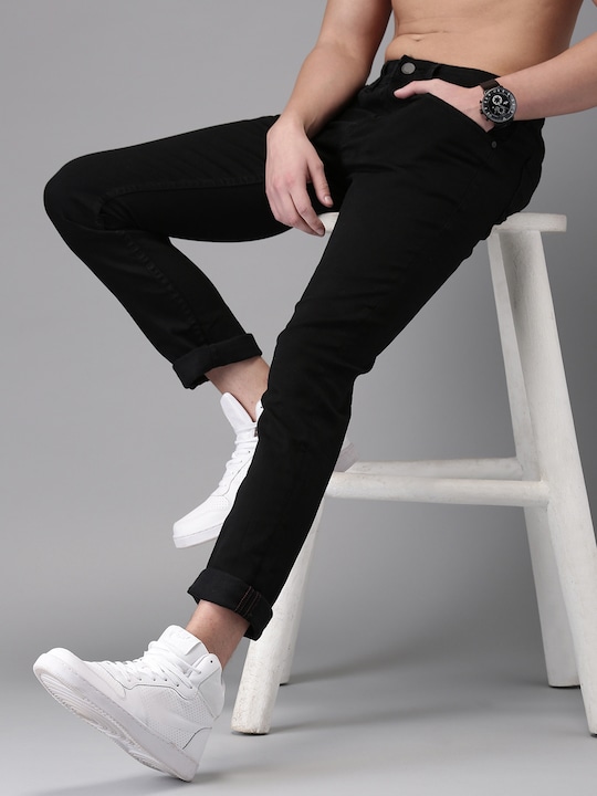 HERE&NOW Men Skinny Fit Mid-Rise Highly Distressed Stretchable Jeans