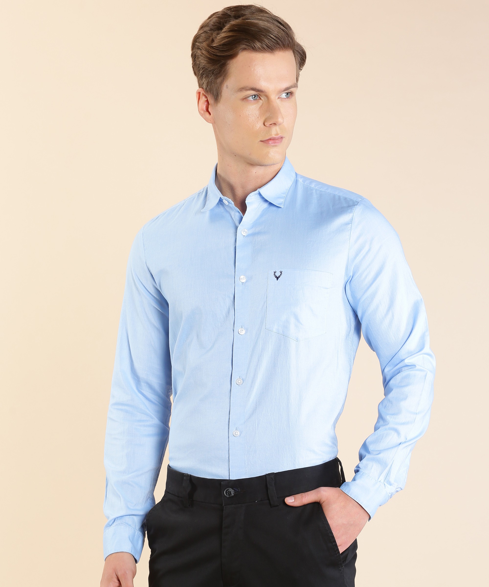 Allen Solly Men Solid Spread Collar Formal Shirt