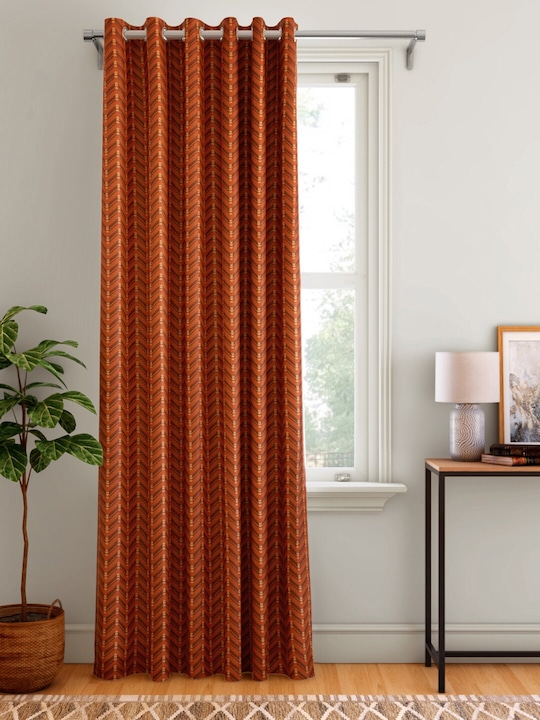  Aura Geometric Print Single Door Curtain