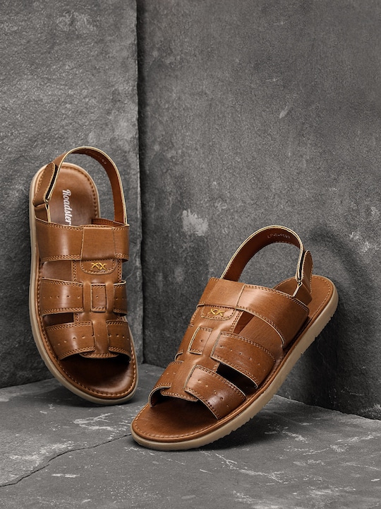 Roadster Men Solid Comfort Sandals with Perforated Detail