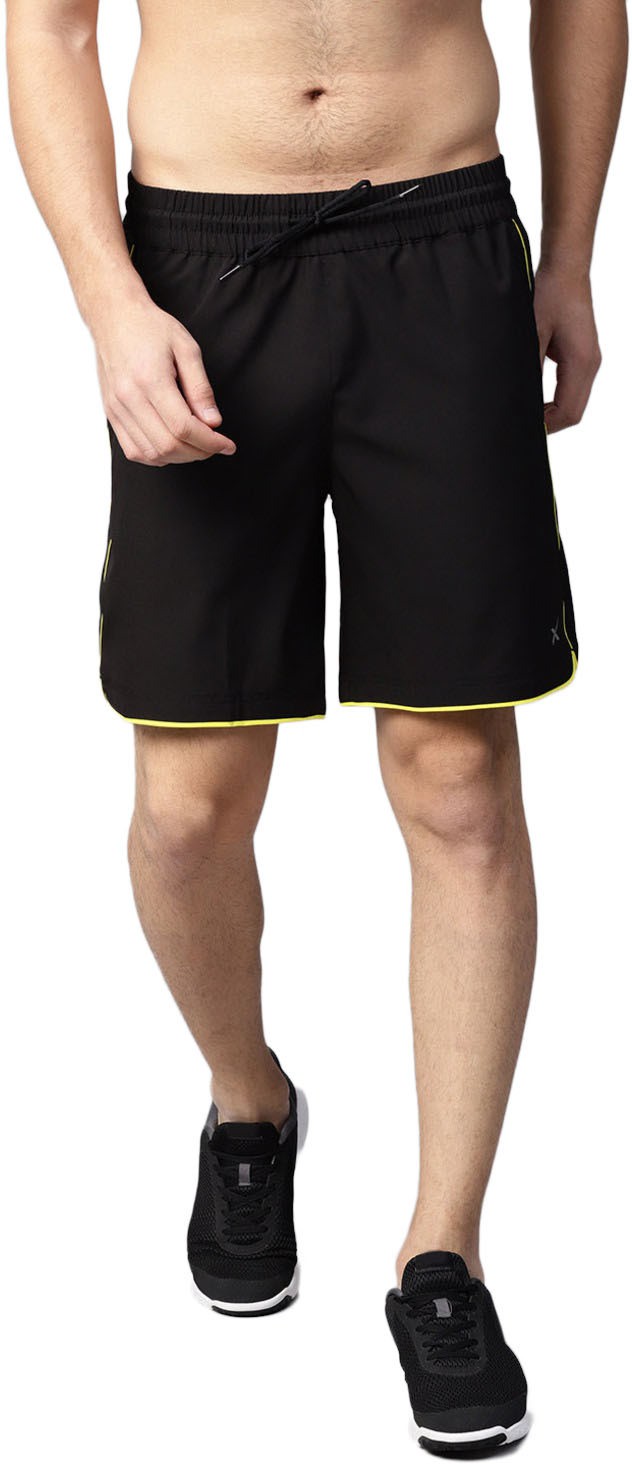 HRX Solid Men Black Sports Shorts