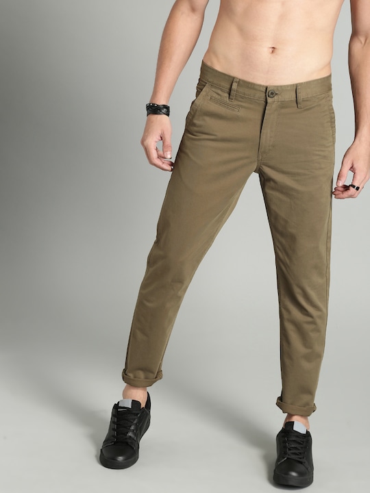 Roadster Men Slim Fit Pure Cotton Sustainable Chinos