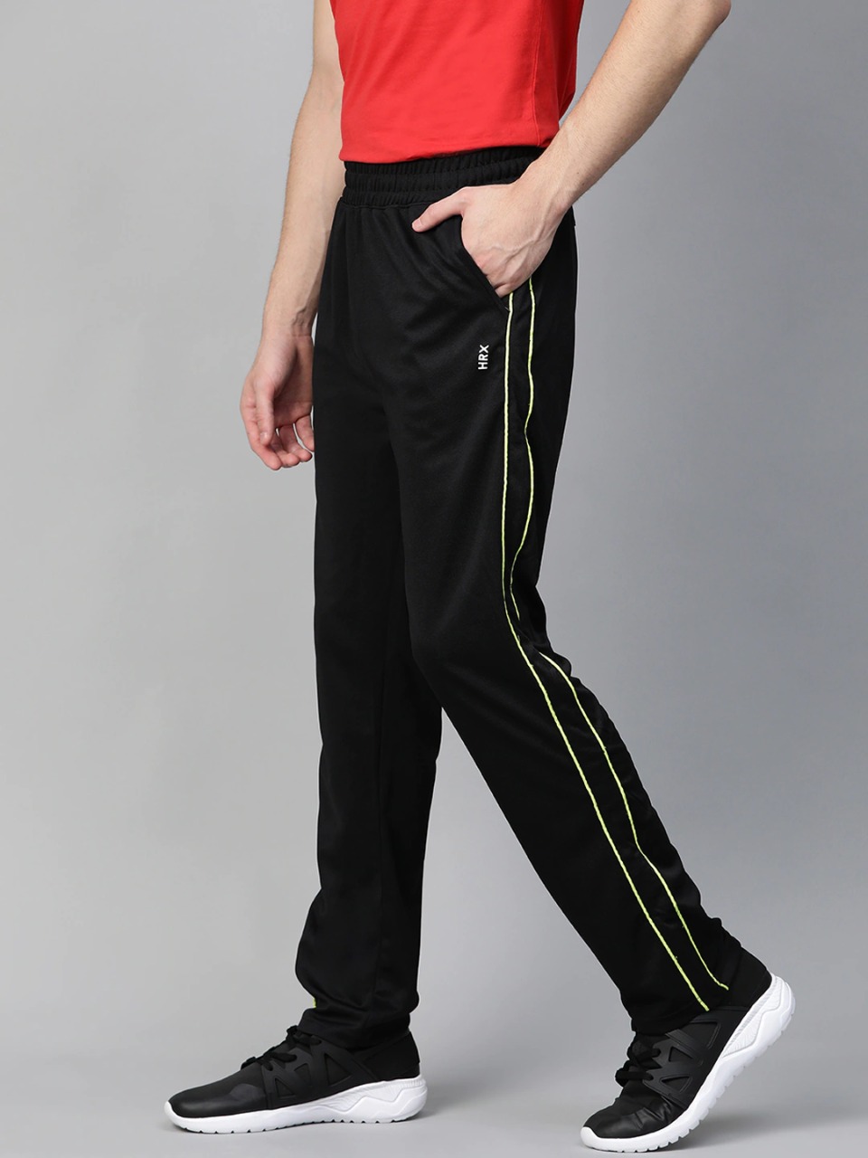 HRX Men Solid Regular Fit Rapid Dry Cricket Track Pants