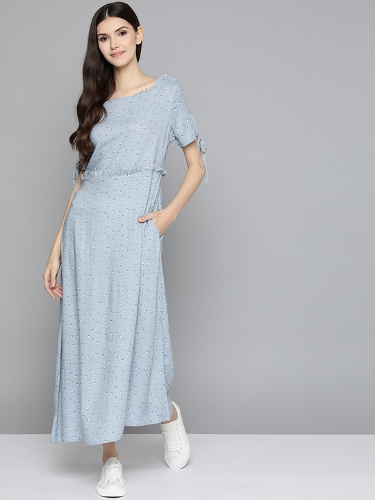 Mast & Harbour Floral Sleeve Cut A-Line Maxi Dress