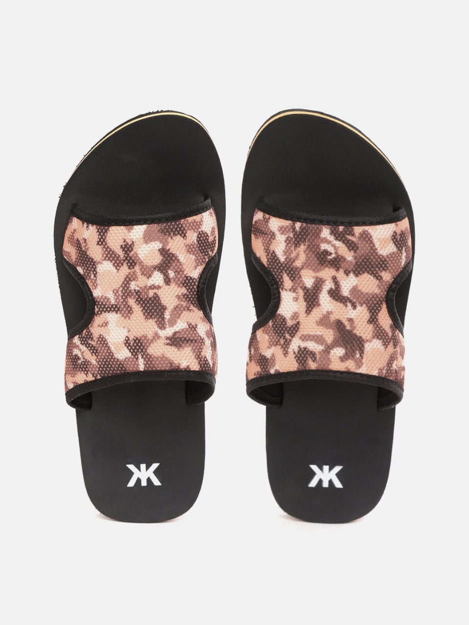 Kook N Keech Men Camouflage Print Sliders with Cut Out Detail