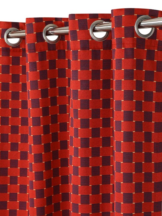 Aura Geometric Patterned Single Door Curtain