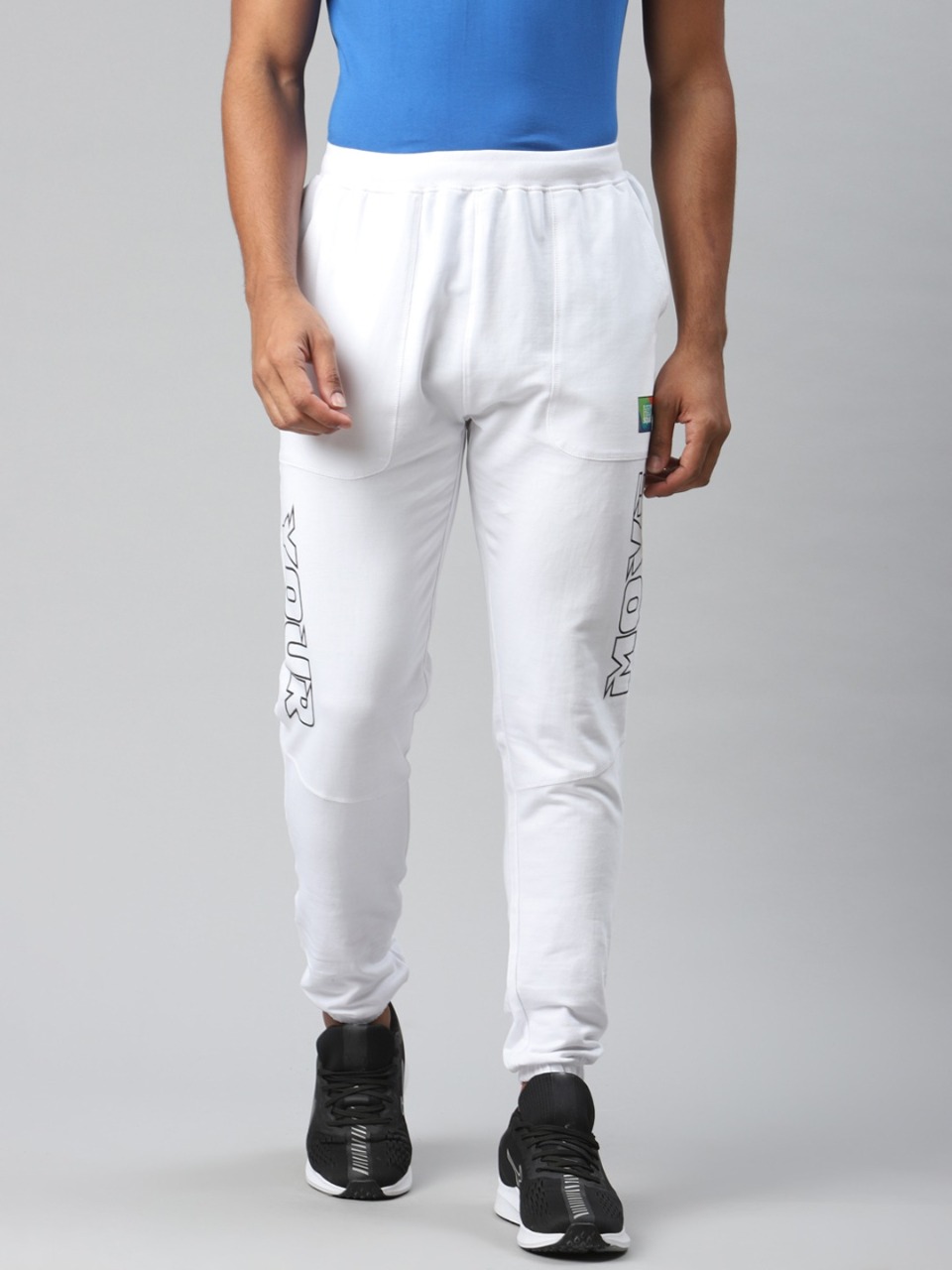 HRX Men Typographic Slim Fit Bio-Wash Lifestyle Track Pant