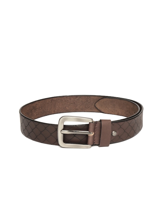 WROGN Men Snakeskin Textured Leather Belt