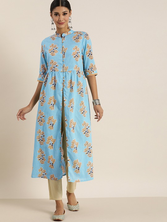 all about you Women Floral Printed Floral Pure Cotton Kurta