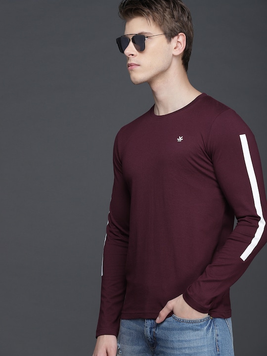 WROGN Men Solid Round Neck Pure Cotton T-shirt