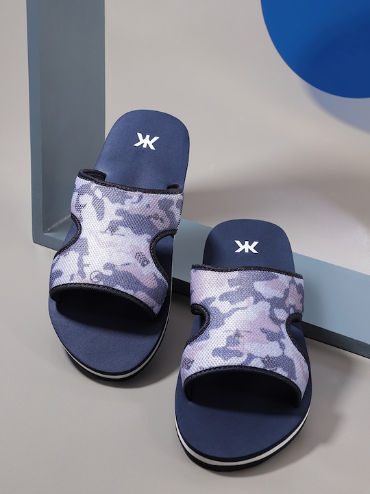 Kook N Keech Men Camouflage Print Sliders with Cut Out Detail