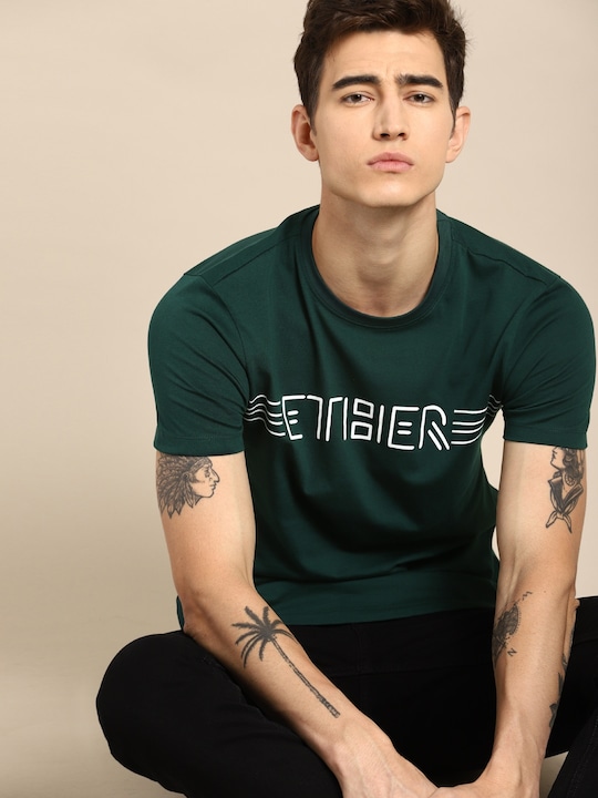 ether Men Round Neck Pure Cotton T-shirt