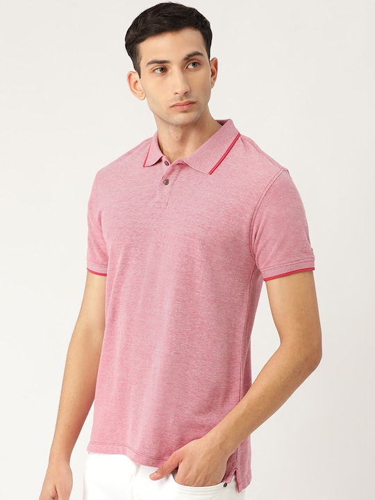 ether Men Solid Polo Collar T-shirt