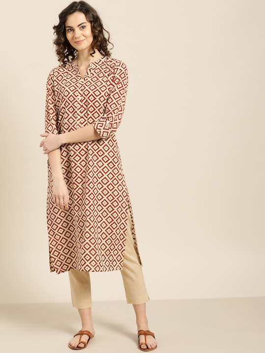 Sangria Women Printed Straight Kurta