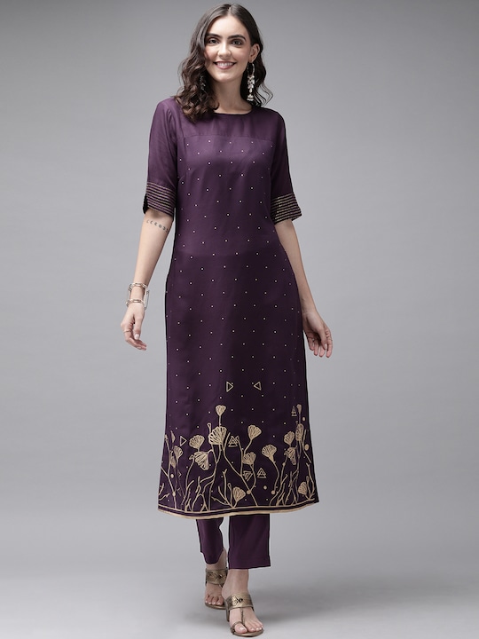 Anouk Women Printed Kurta with Trousers