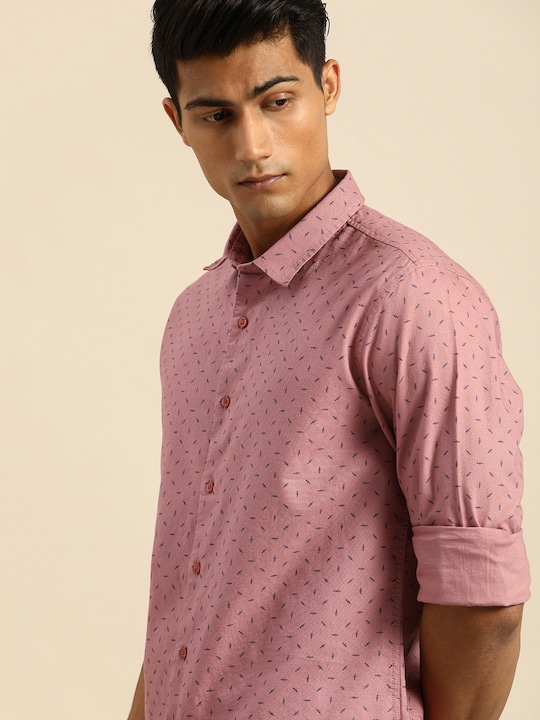 ether Men Printed Pure Cotton Casual Shirt