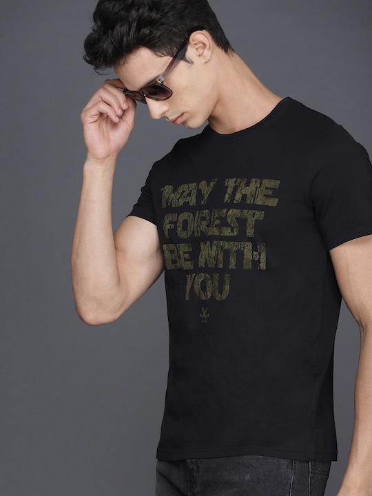 WROGN Men Printed Star Wars Round Neck T-shirt