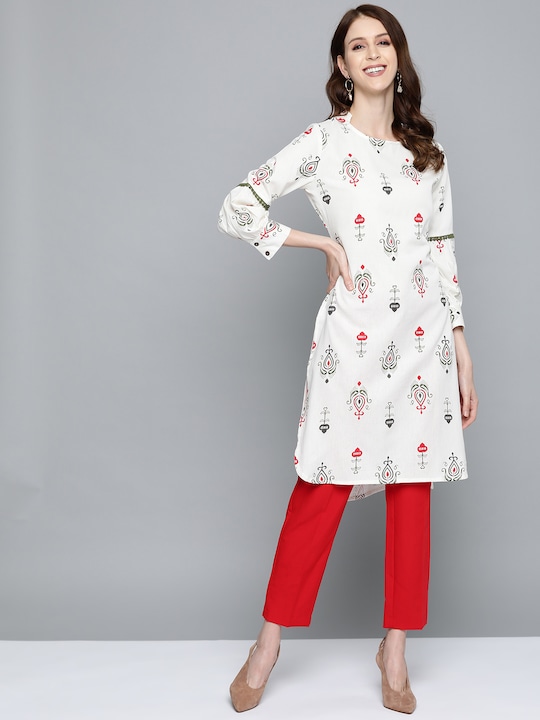 HERE&NOW Women Ethnic Motif Print Straight Kurta