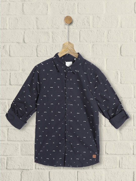 Roadster Boys Pure Cotton Printed Casual Shirt