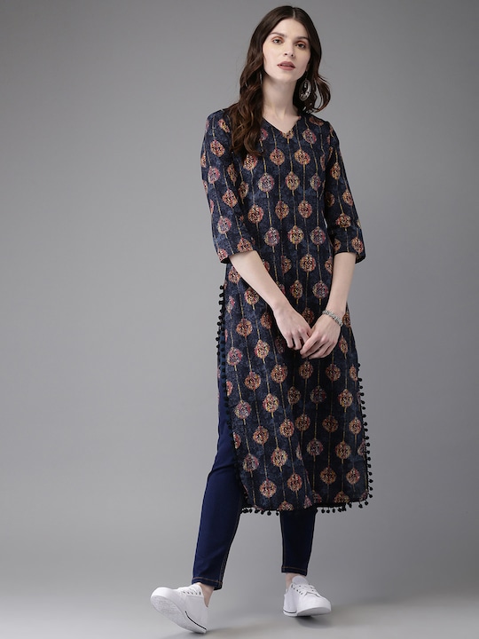 Anouk Women Printed Straight Kurta