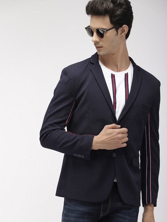 Harvard Self Design Regular Fit Single-Breasted Casual Blazer