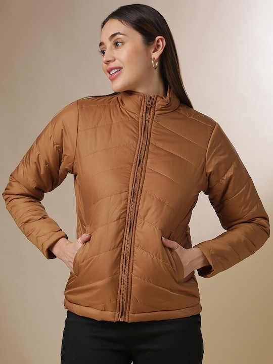 Campus Sutra Women Windcheater Crop Puffer Jacket