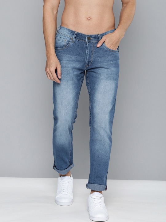 HERE&NOW Men Slim Fit Heavy Fade Stretchable Jeans