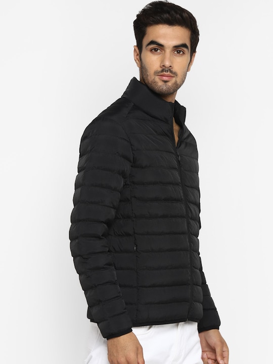 METTLE Men Black Solid Puffer Jacket