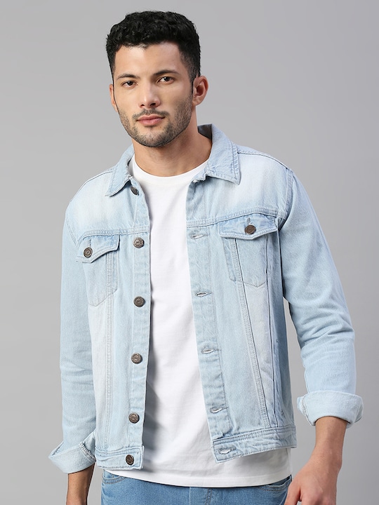 High Star Men Solid Denim Jacket