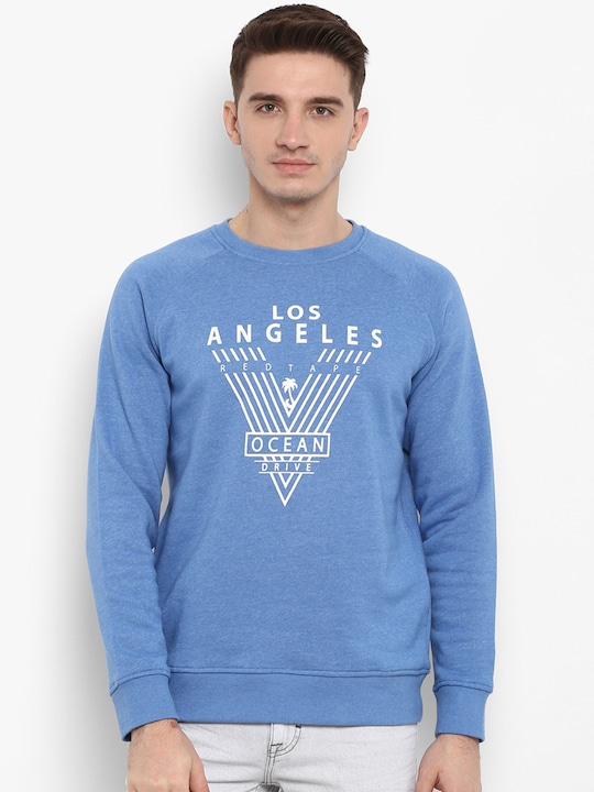 Red Tape Men Blue Printed Sweatshirt