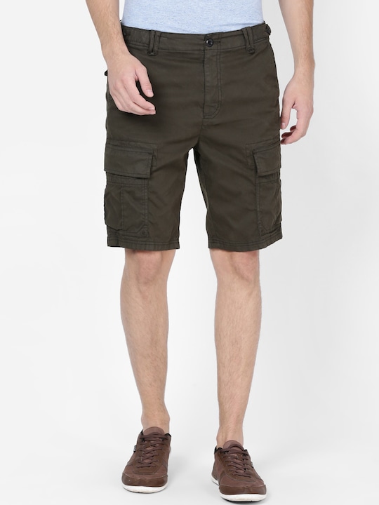 T-base Men Solid Regular Fit Cargo Shorts