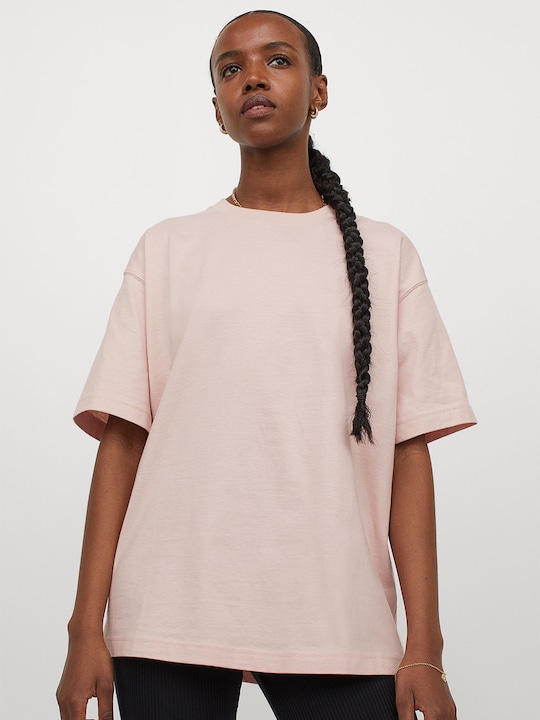 H&M Women Wide Cotton Pure Cotton T-shirt