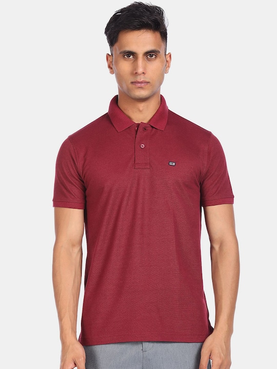 Arrow Sport Men Red Polo Collar T-shirt