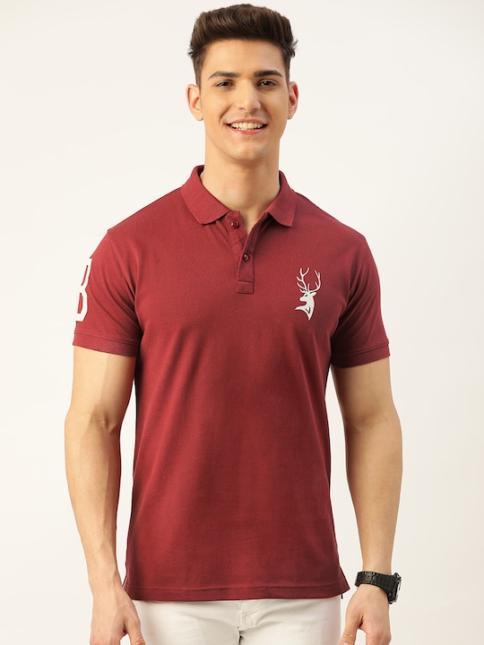 PORT BLAIR Men Brand Logo Printed Polo Collar T-shirt