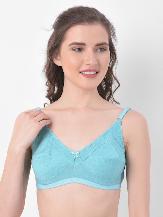 Clovia Turquoise Solid Non-Wired Non Padded Everyday Bra