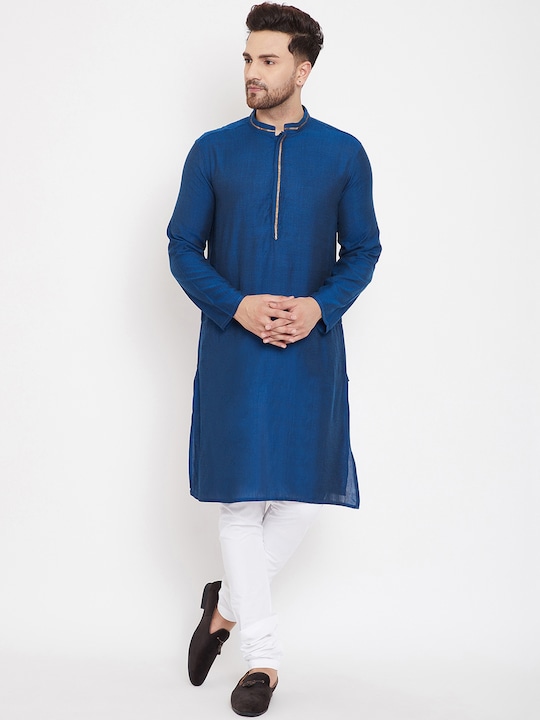 Even Men Solid Straight Kurta