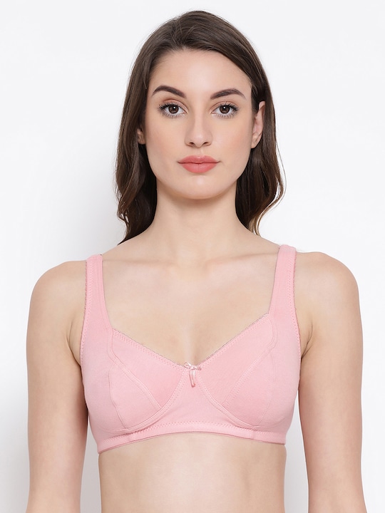 Clovia Pink Solid Non-Wired Non Padded Everyday Bra