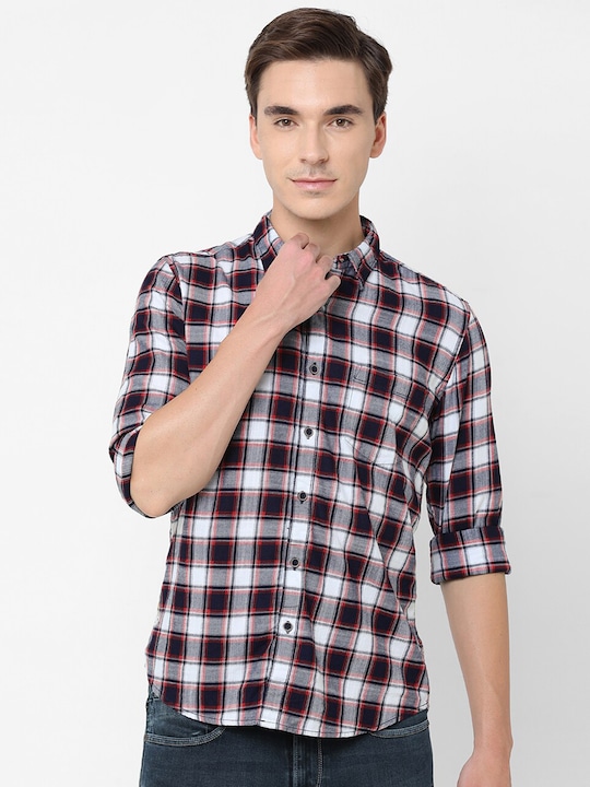 Pepe Jeans Men Tartan Checks Checked Casual Shirt