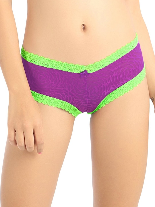 Candyskin Women Purple Lace Bikini Briefs